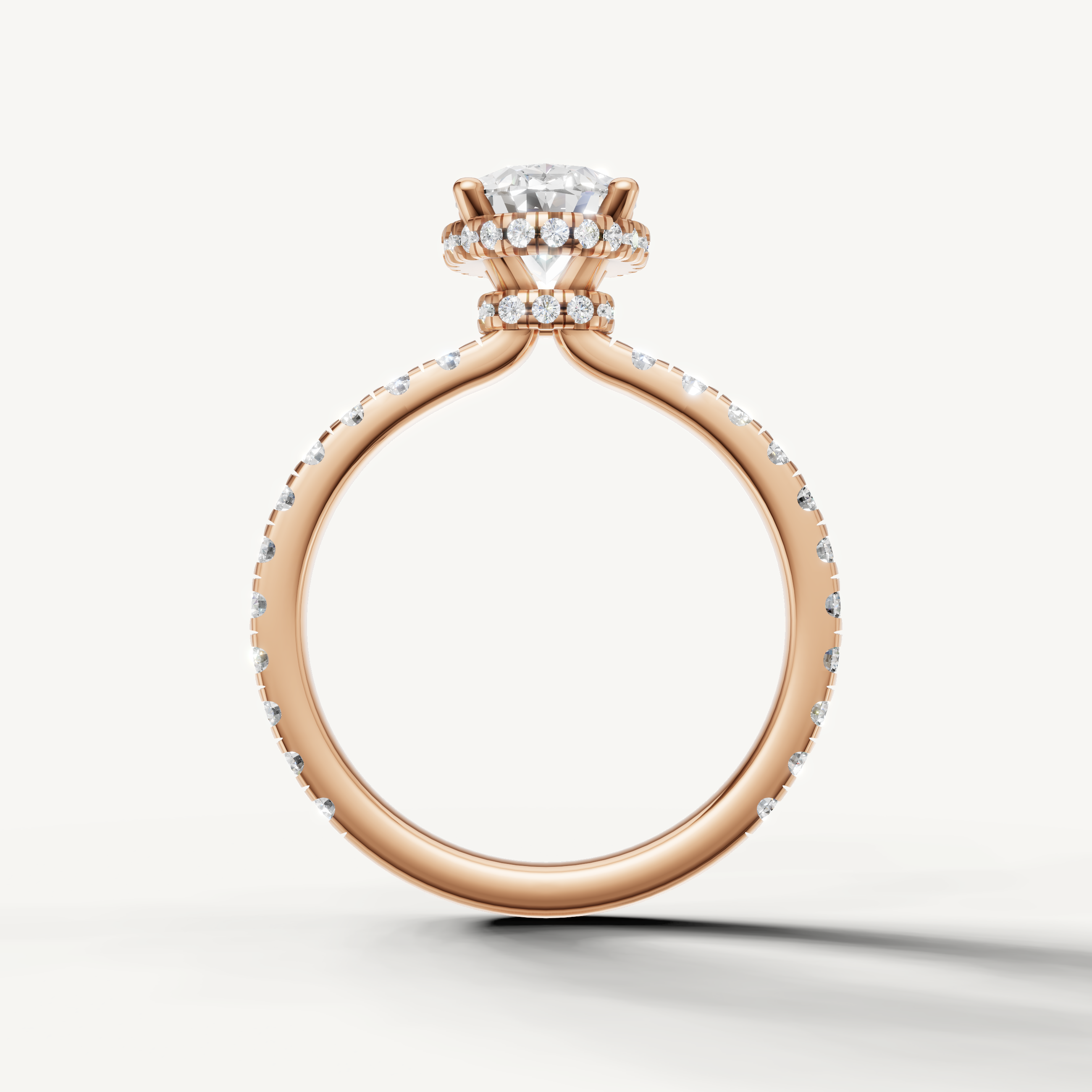 feminine oval diamond ring with modern pavé sparkle