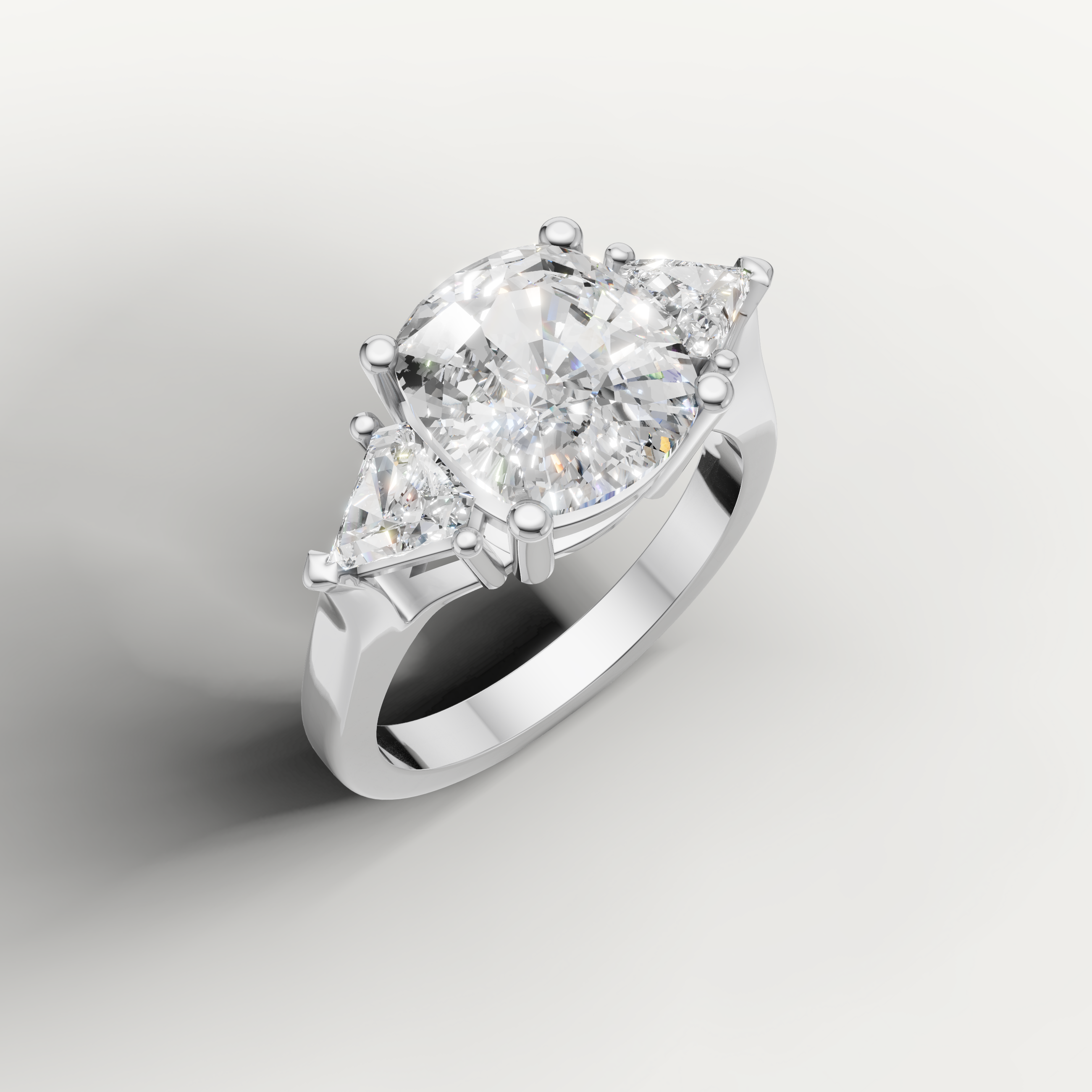 Premium round diamond ring with pear side stones by Raul Diamonds