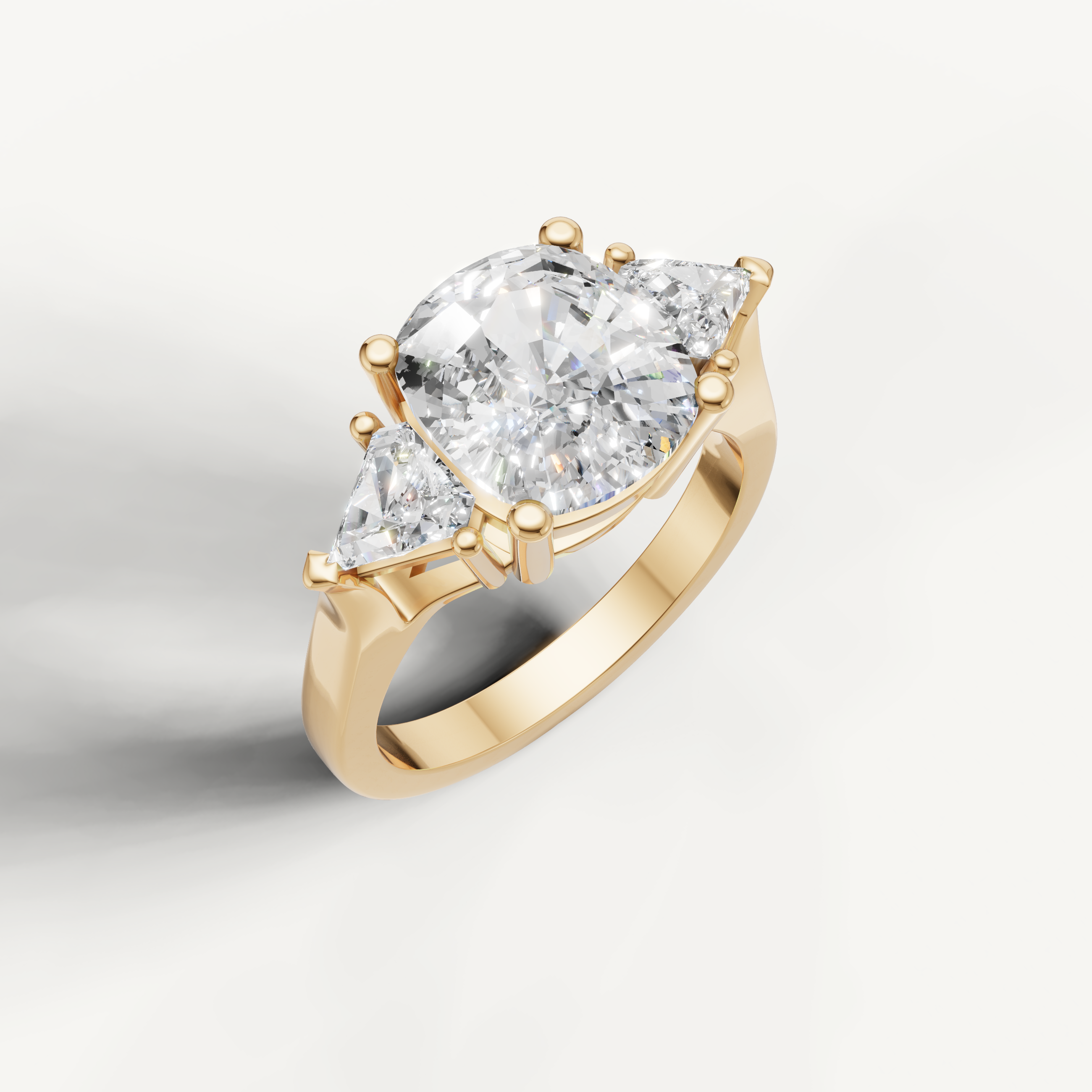 Luxury round cut diamond ring with pear side stones by Raul Diamonds