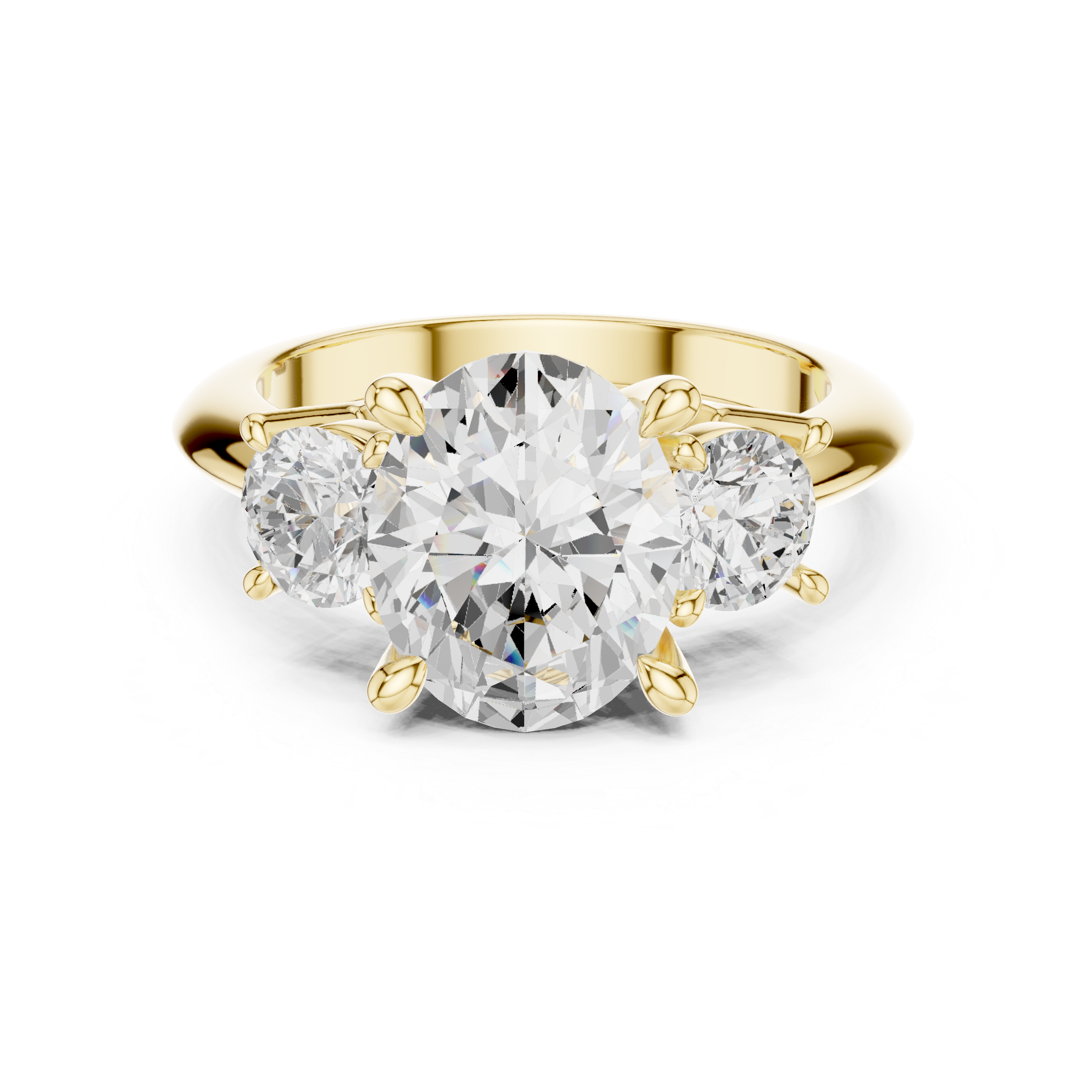 3-stone oval lab grown diamond trilogy engagement ring